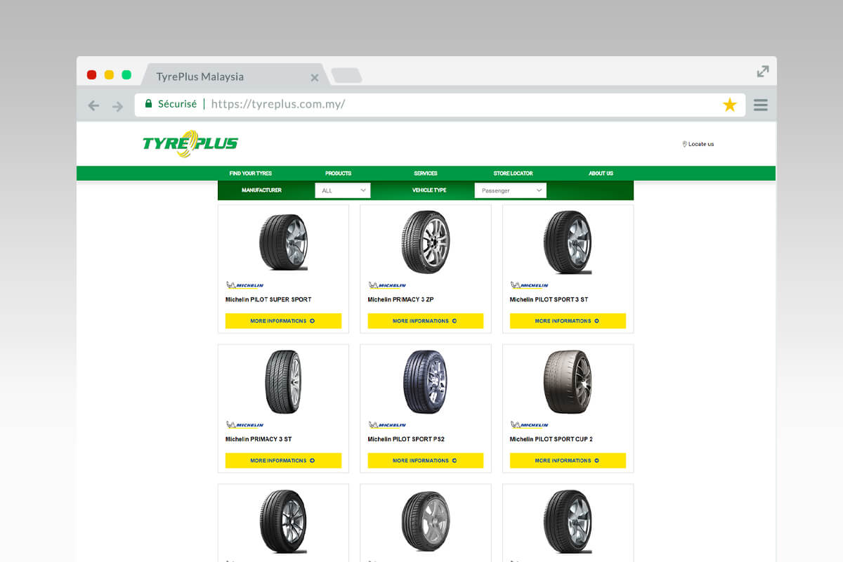 Tyreplus Malaysia tires result list